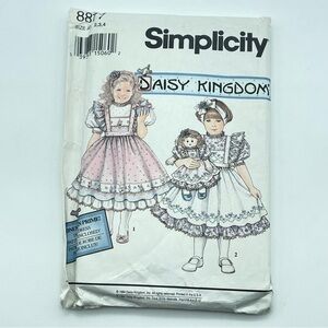 Vintage Simplicity Daisy Kingdom Girls Dress Sewing Pattern 8877 | Size 2,3,4